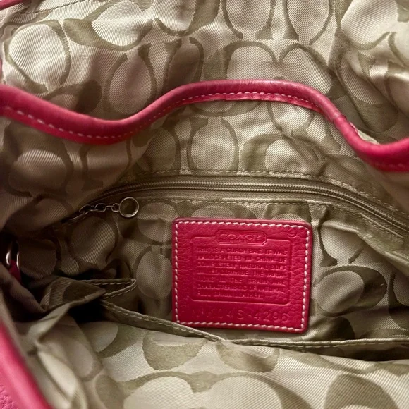 LAST CHANCE ❤️Coach Vintage Pink Pebbled Leather Boho Beautiful Buckle Bag - Picture 7 of 8